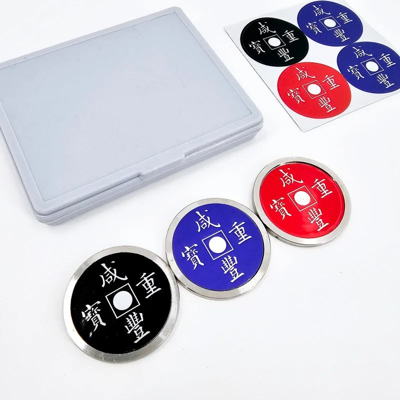 Chinese Coin Color Change Magic Trick Black to Red to Blue Multiple Color