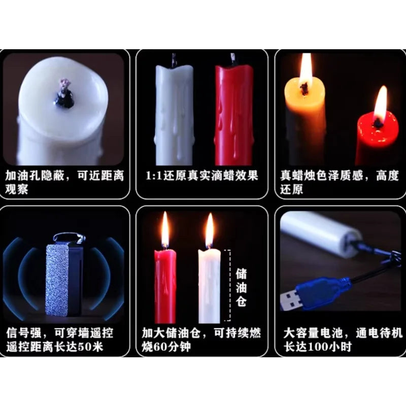 Remote Control Ignition Candle 4.0 Magic Trick Self Lighting Flame