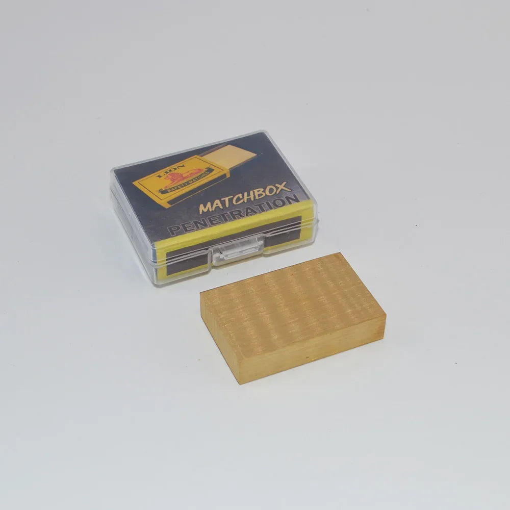 Matchbox Penetration Magic Tricks Needle Through Brass Block Magia