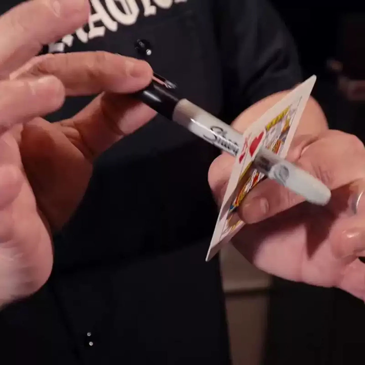All New Sharpie Thru Magic Tricks Pen Through Card Classic Penetration Magia