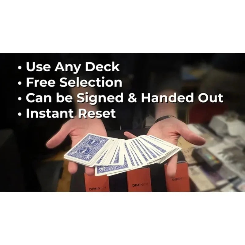 Diminish By Damian Surr Gimmick Poker Deck Magic Tricks Card Vanishing