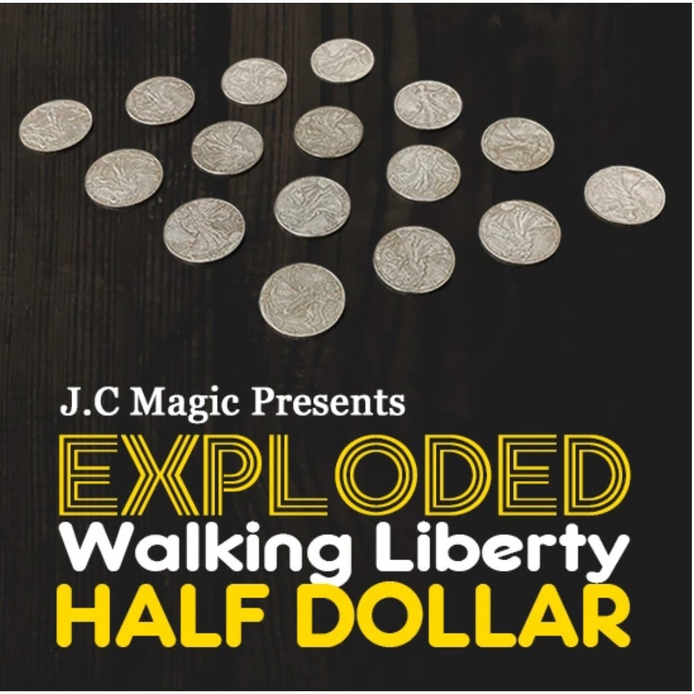 Exploded Walking Liberty Half Dollar Magic Tricks 4 Coins to 16 Magician