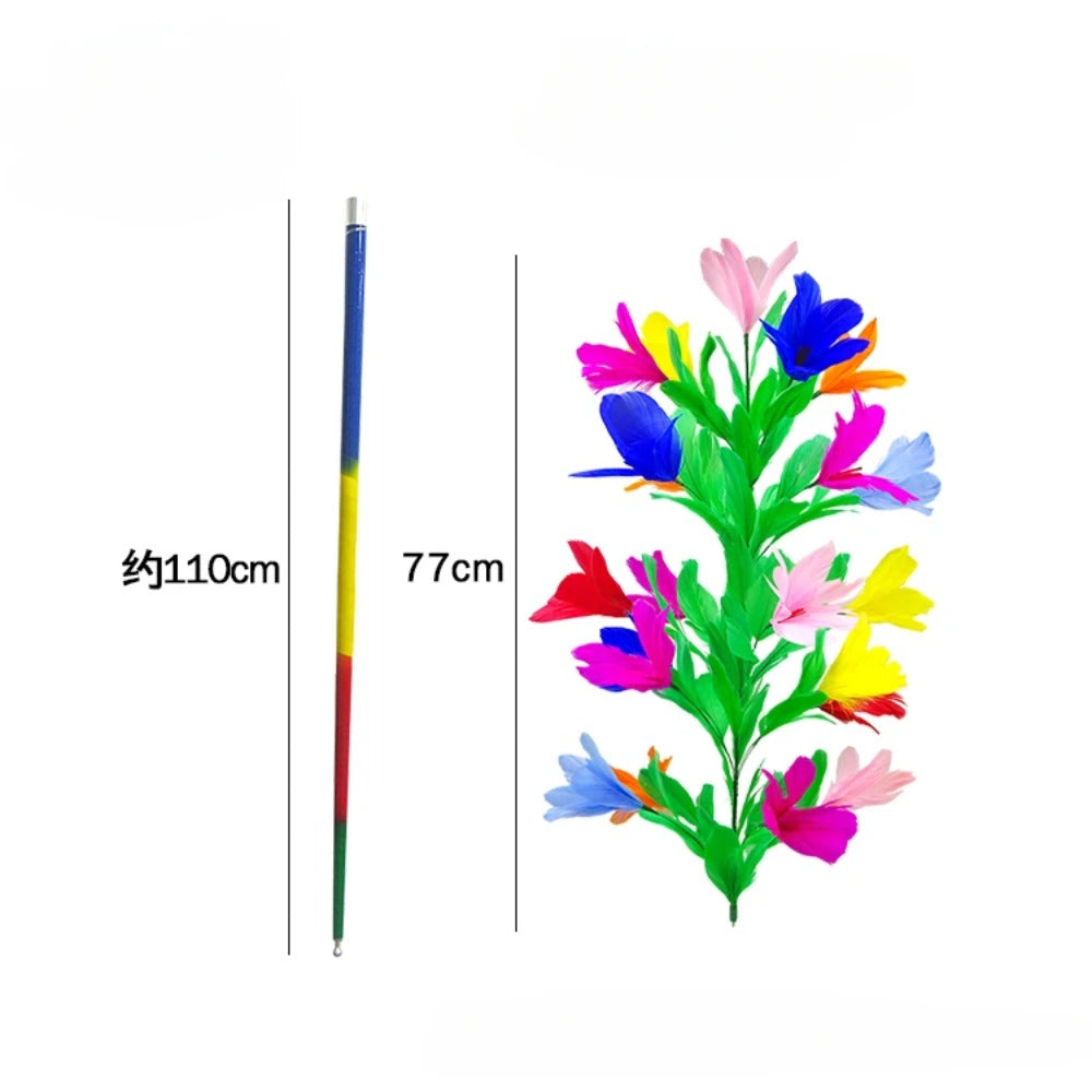 Vanishing Cane To Flower ( 21 Flowers ) Stage Magic Tricks Metal Vanishing Cane