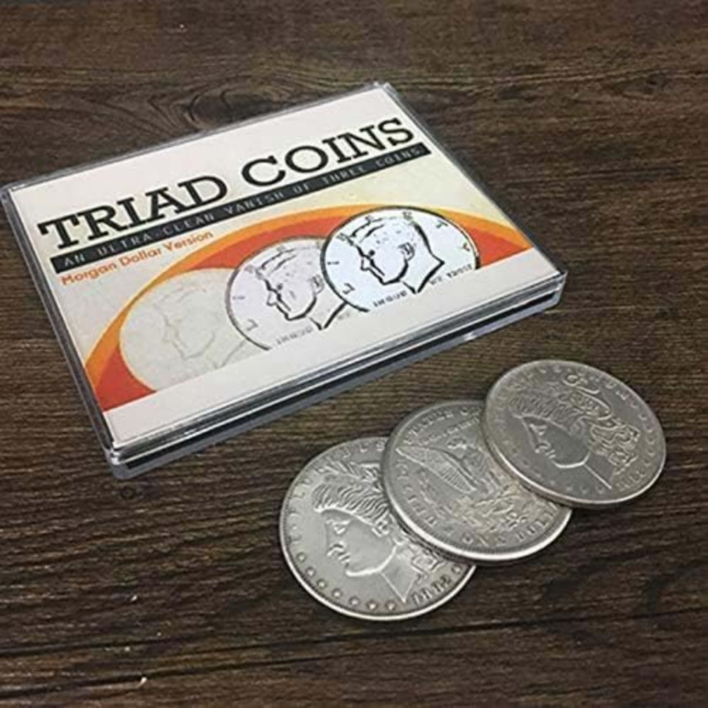 Triad Coins (Morgan Gimmick) Magic Tricks Produce Vanish Change Three Coin Magic