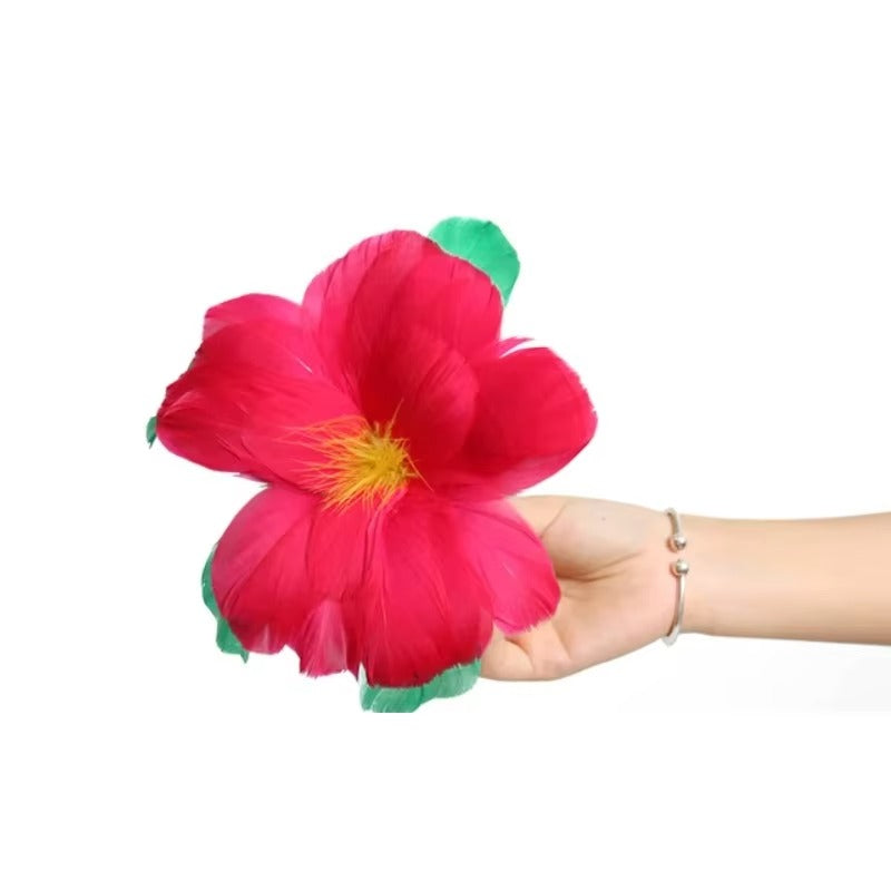 Magic Feather Flower Vanishing Stage Magic Tricks Set Pull Device Appearing Flower From Sleeve