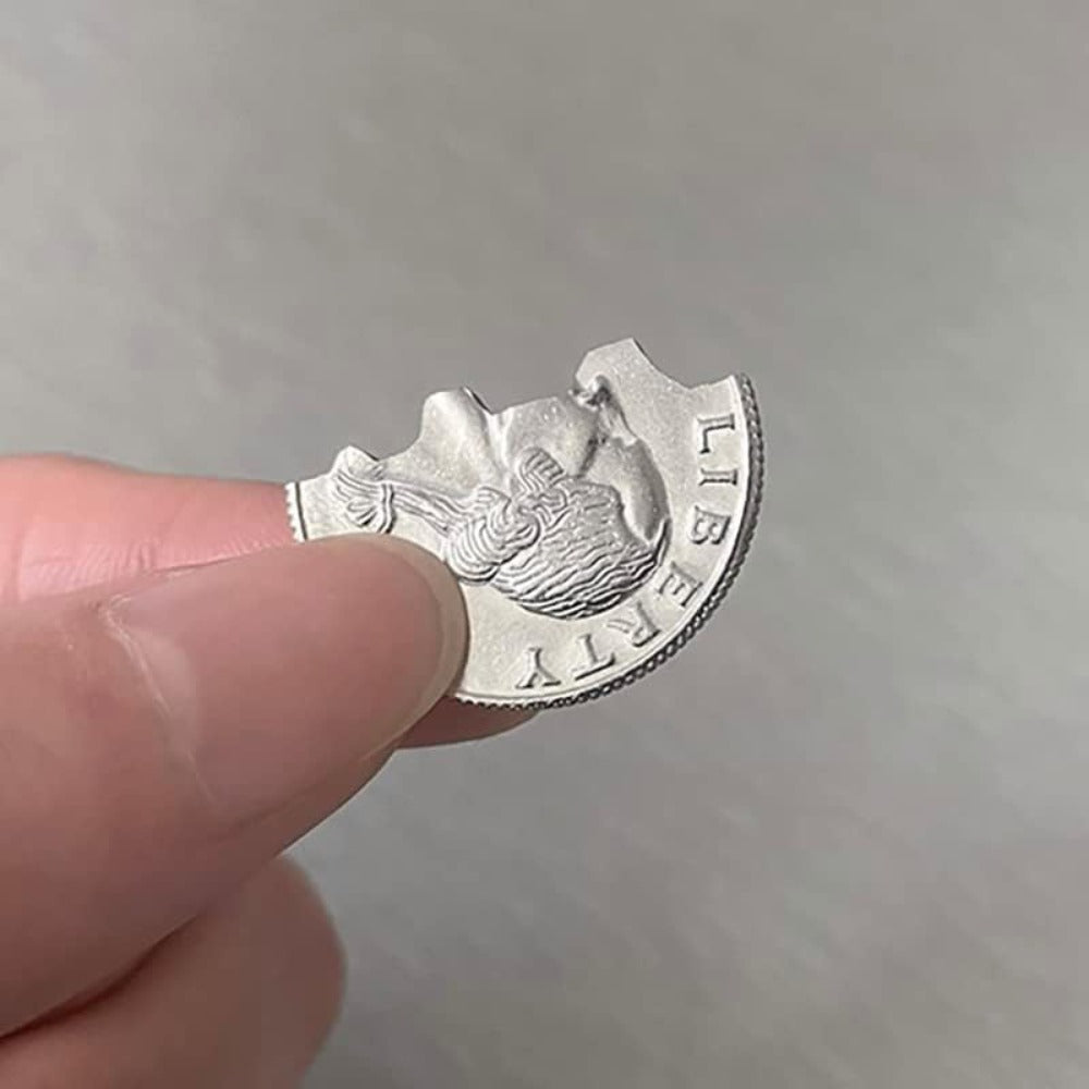 Bite Coin Magic Tricks US Quarter Dollar Magic Folding Bite Out Restore Coin Magic
